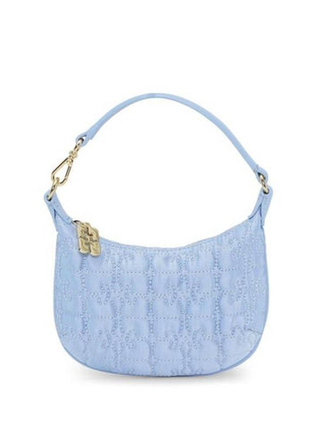 Butterfly Mini Satin Pouch Light Blue - GANNI - BALAAN 1