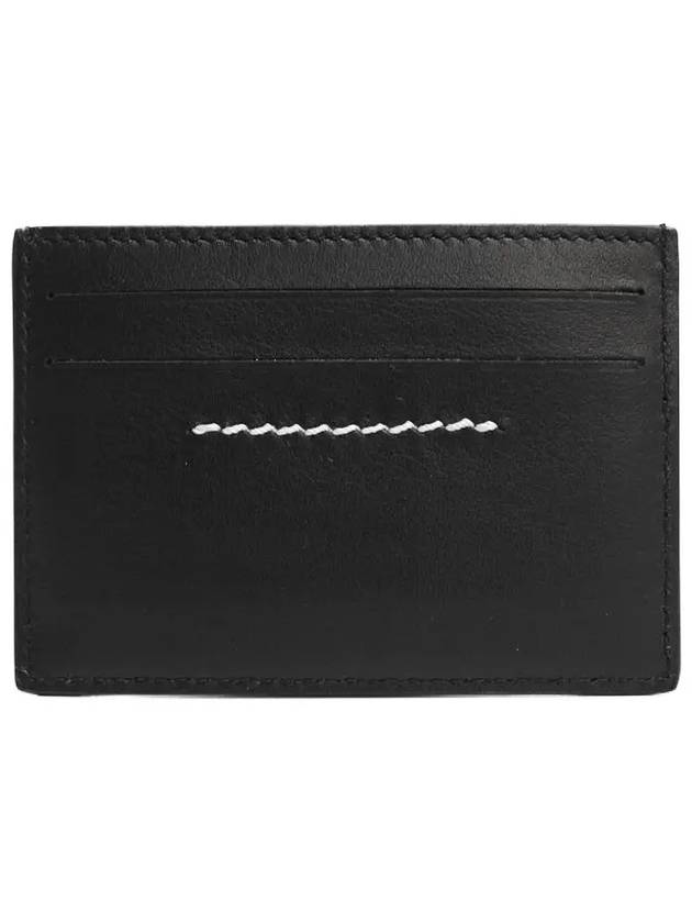 Logo Tag Leather Card Wallet Black - MAISON MARGIELA - BALAAN 3