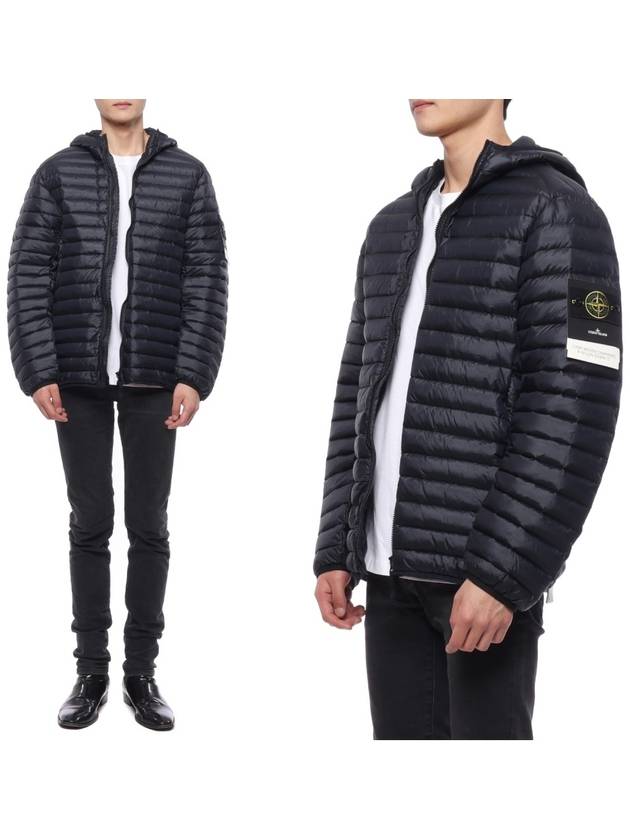 Room Woven Chamber Recycled Nylon Down Padding Hooded Jacket  Navy - STONE ISLAND - BALAAN 3