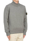 Wappen Patch Loose Fit Cotton Turtleneck Grey - STONE ISLAND - BALAAN 4