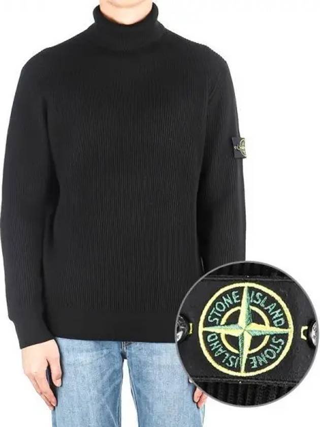 Wappen Patch Wool Turtleneck Black - STONE ISLAND - BALAAN 2