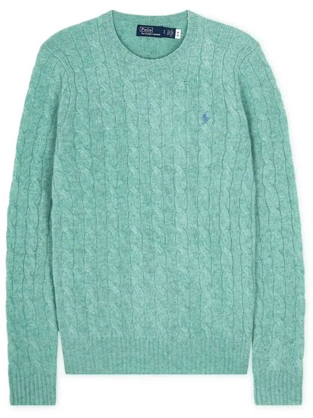 Embroidered Logo Pony Cable Knit Top Mint - POLO RALPH LAUREN - BALAAN 4