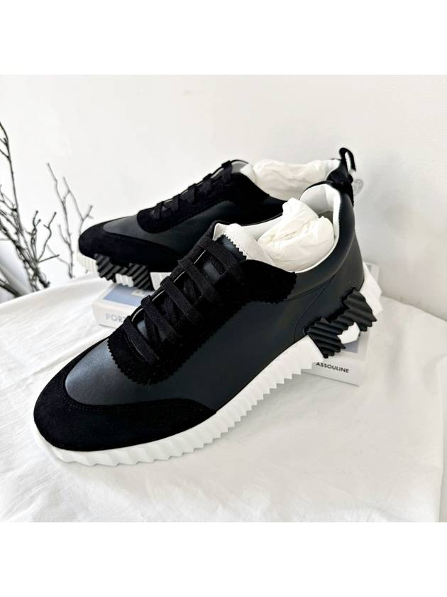 Bouncing Leather Low Top Sneakers Noir - HERMES - BALAAN 7