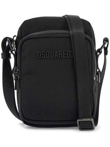 black minimalist crossbody bag in polyamide - DSQUARED2 - BALAAN 1