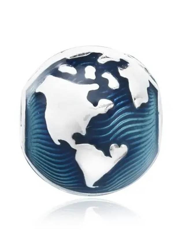 Globe Clip Bracelet Charm Blue Silver - PANDORA - BALAAN 3