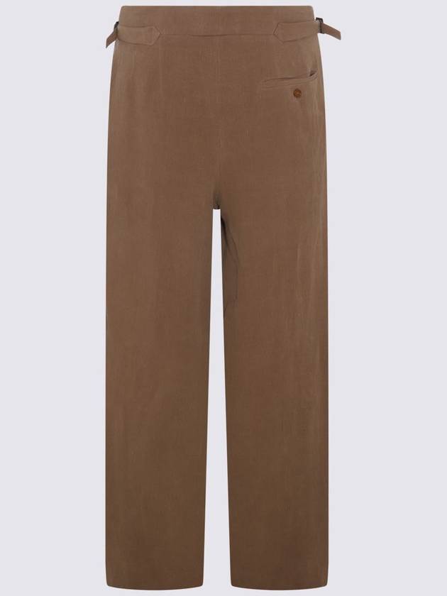 BROWN LINEN BERTRAM TAILORED PANTS 3F010009W00GRD403 - VIVIENNE WESTWOOD - BALAAN 3