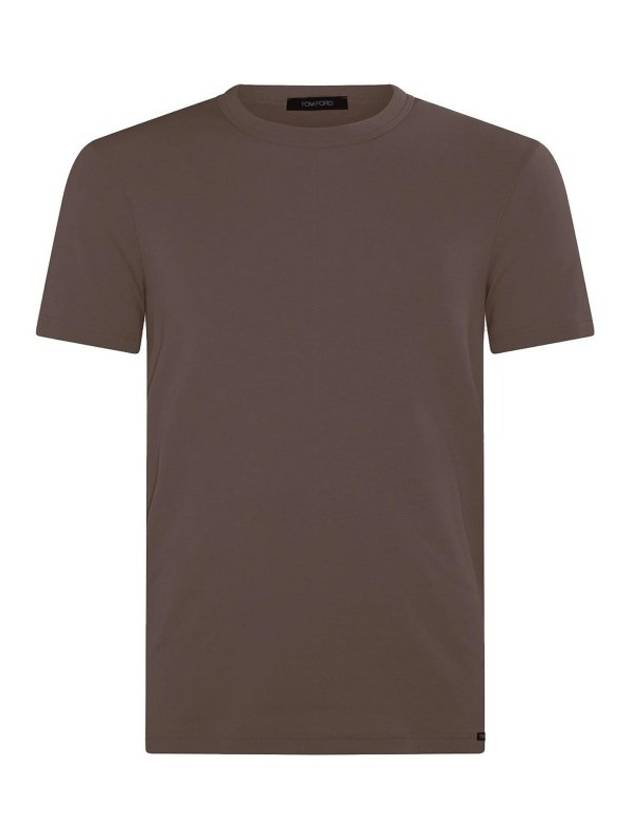 Cotton Crew Neck Short Sleeve T-Shirt Nude - TOM FORD - BALAAN 2