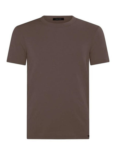 Cotton Crew Neck Short Sleeve T-Shirt Nude - TOM FORD - BALAAN 2