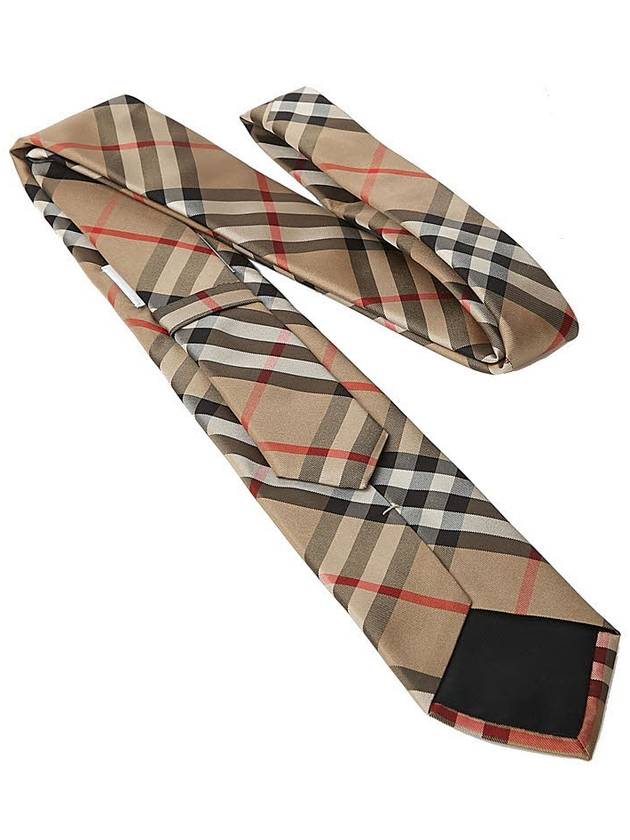 Men's Modern Cut Vintage Check Silk Tie Beige - BURBERRY - BALAAN 5