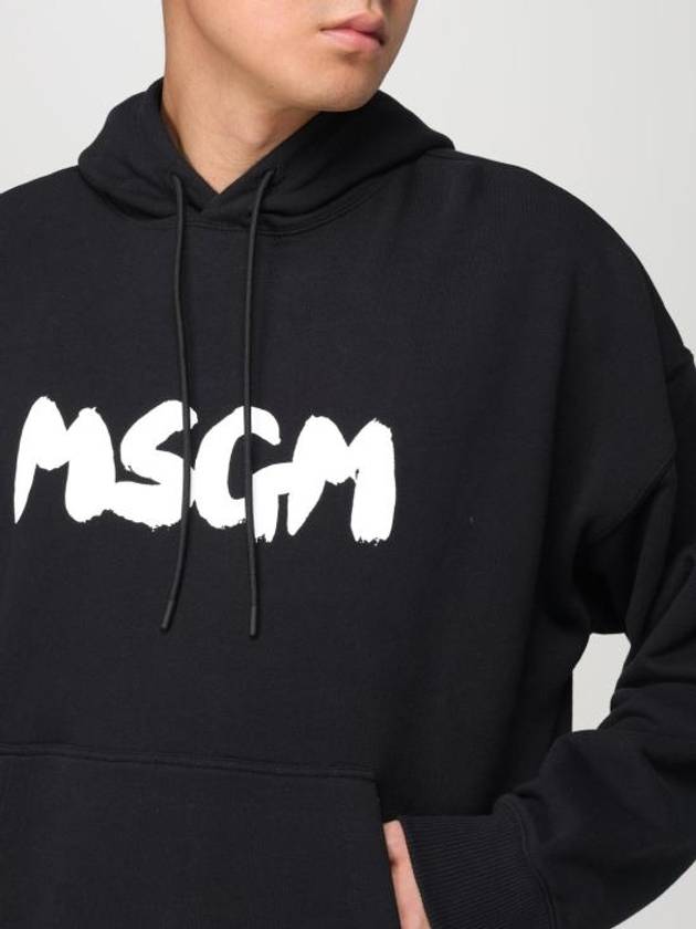 Brushstroke Logo Hoodie Black - MSGM - BALAAN 5