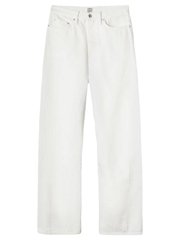 Twisted Seam Denim Straight Jeans Off White - TOTEME - BALAAN 1