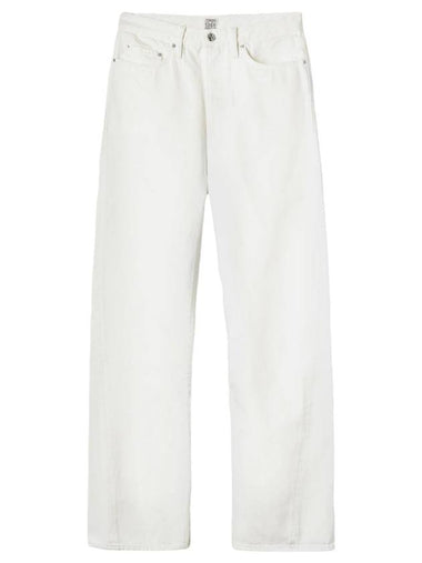 Twisted Seam Denim Straight Jeans Off White - TOTEME - BALAAN 1