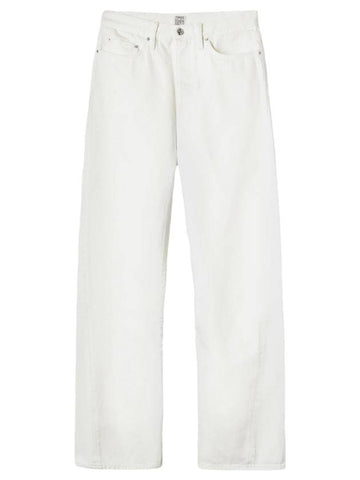 Twisted Seam Denim Straight Jeans Off White - TOTEME - BALAAN 1