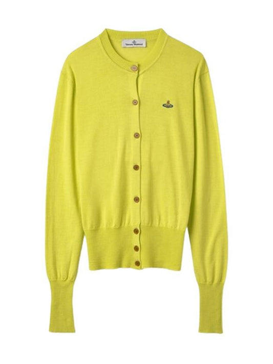 Women's ORB Embroidered Logo Cardigan Yellow - VIVIENNE WESTWOOD - BALAAN 2