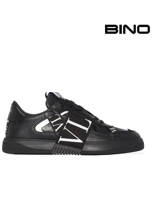 VL7N logo band low-top sneakers black - VALENTINO - BALAAN.