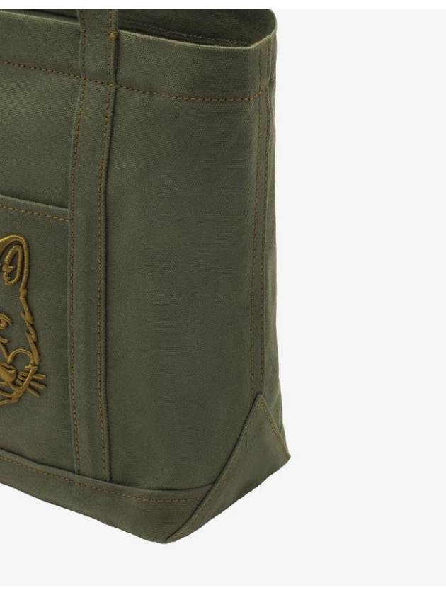 24SS Fox Head Small Tote Bag Shoulder Khaki - MAISON KITSUNE - BALAAN 7