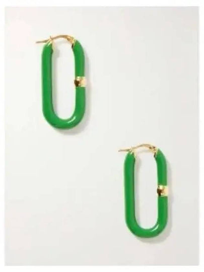 Enamel Hoop Earrings Green - BOTTEGA VENETA - BALAAN 2