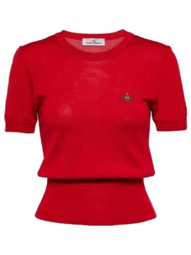 ORB Logo Short Sleeve Knit Top Red - VIVIENNE WESTWOOD - BALAAN 2