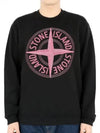 Garment Dyed Stitches Four Print Crewneck Sweatshirt Black - STONE ISLAND - BALAAN 2