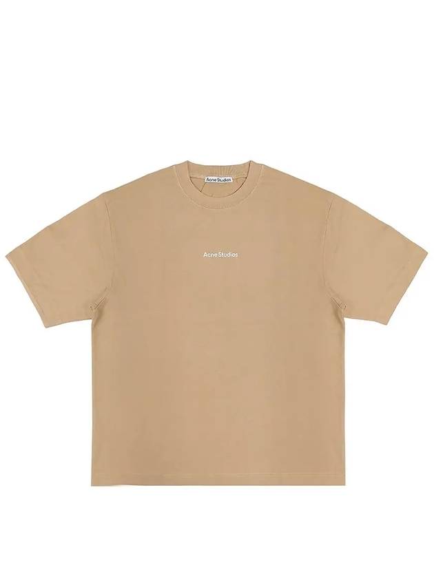 Stamp Logo Cotton Short Sleeve T-Shirt Beige - ACNE STUDIOS - BALAAN 2