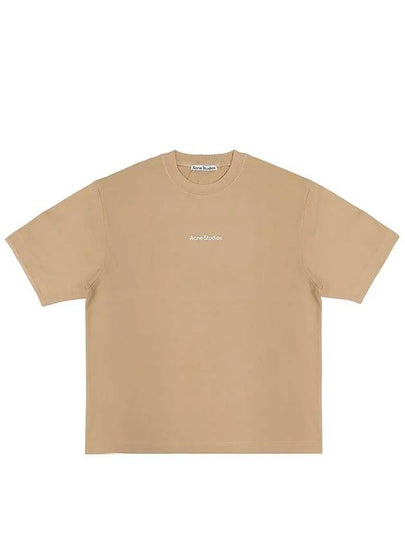 Stamp Logo Cotton Short Sleeve T-Shirt Beige - ACNE STUDIOS - BALAAN 2