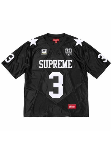 Star Football Jersey Short Sleeve T-Shirt Black - SUPREME - BALAAN 1