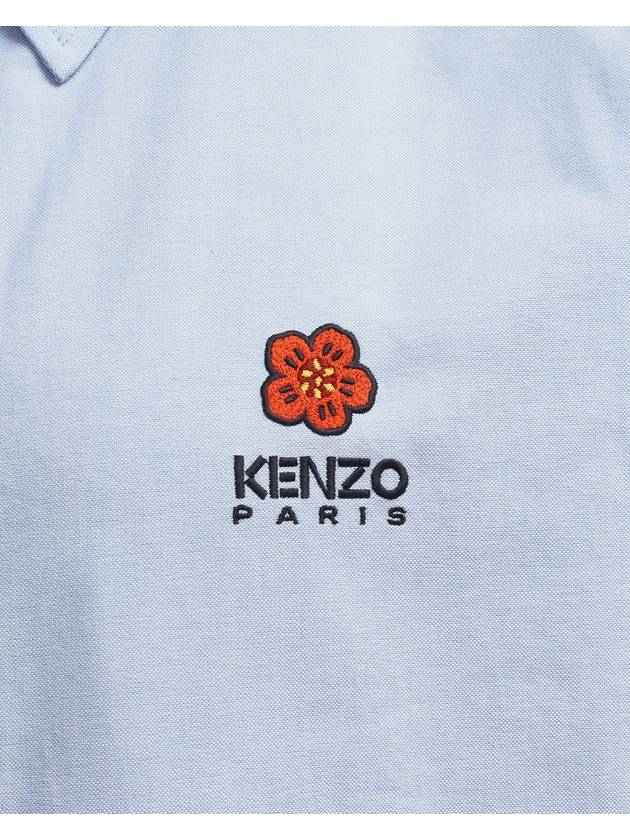 Boke Flower Crest Long Sleeve Shirt Sky Blue - KENZO - BALAAN 6