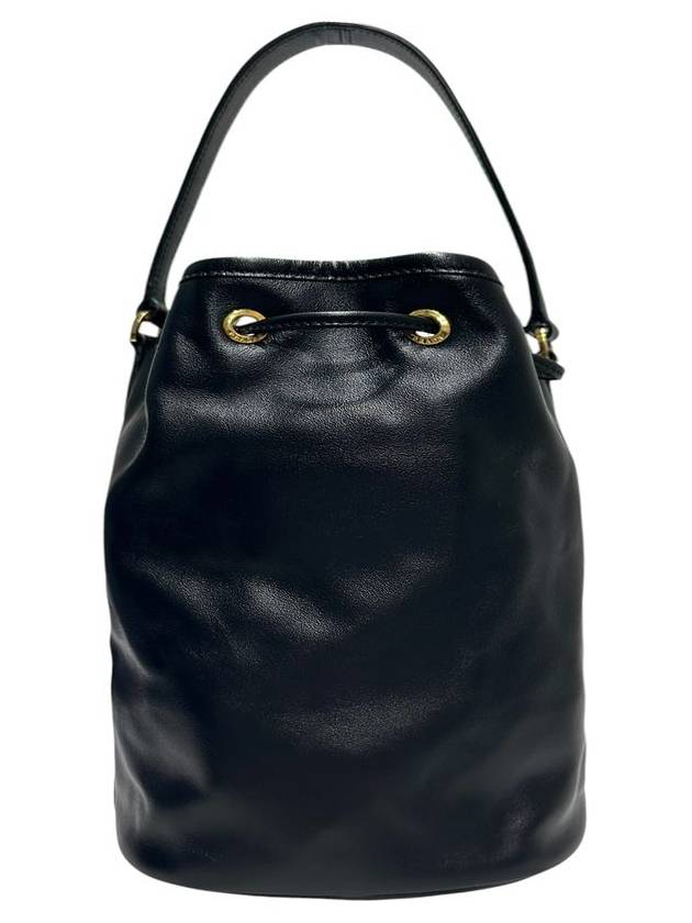 1BH038 Black leather duet bucket bag tote strap - PRADA - BALAAN 4