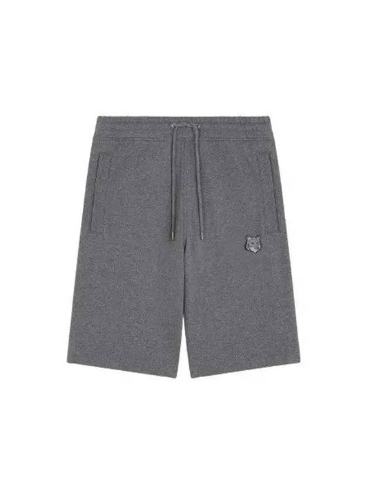 Bold Fox Head Patch Oversized Jog Shorts Dark Grey Melange - MAISON KITSUNE - BALAAN 2