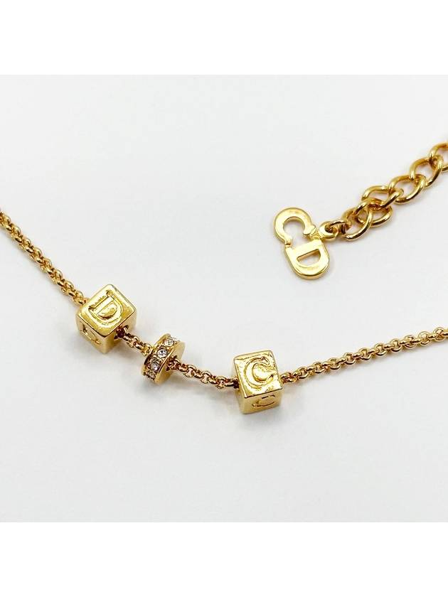 CD logo gold cube necklace 4VDIA33298 - DIOR - BALAAN 1