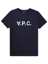 VPC Logo Organic Cotton Short Sleeve T-Shirt Navy - A.P.C. - BALAAN 2