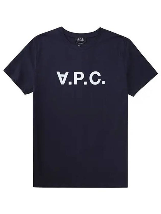 VPC Logo Organic Cotton Short Sleeve T-Shirt Navy - A.P.C. - BALAAN 2