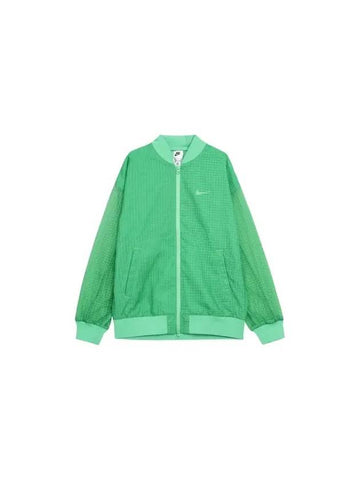 NSW Essentials Woven Varsity Bomber Jacket Green - NIKE - BALAAN 1