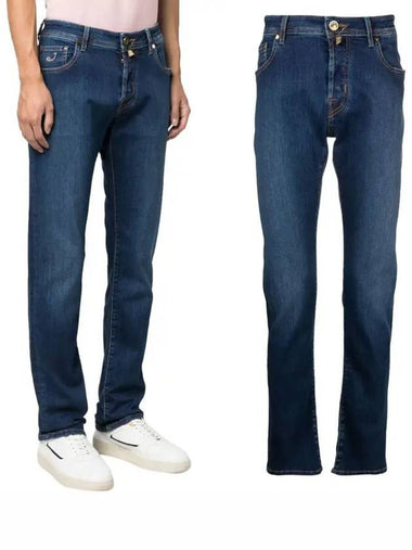 Men's calf logo patch denim slim fit UQM0633 - JACOB COHEN - BALAAN 1