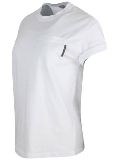 Stretch Cotton Jersey Short Sleeve T-Shirt White - BRUNELLO CUCINELLI - BALAAN 2