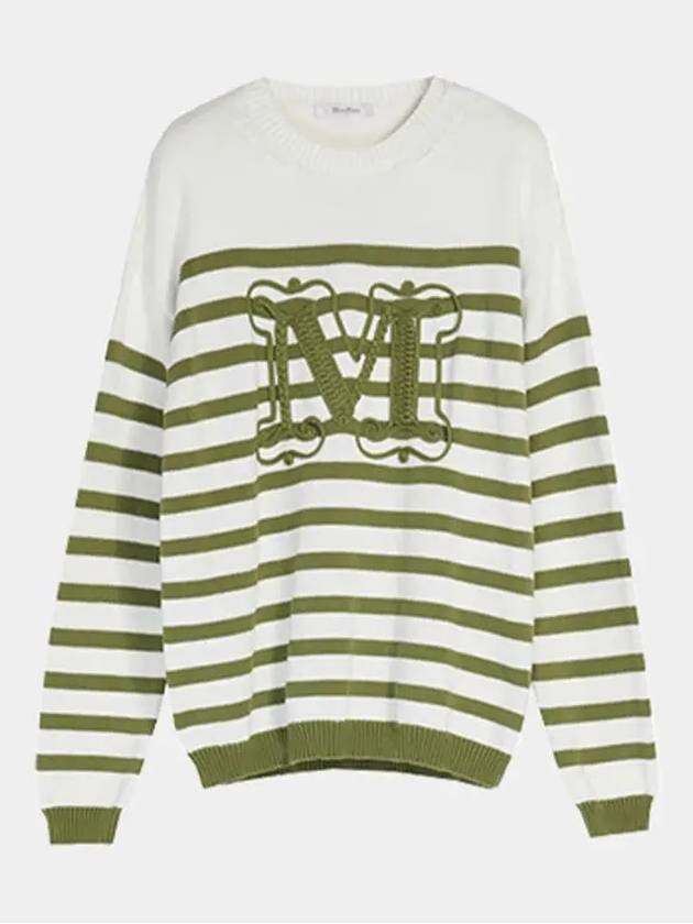 Women's Ragno Striped Knit Top Green - MAX MARA - BALAAN 2