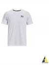 Men's UA Embroidered Logo Heavyweight Short Sleeve T Shirt White - UNDER ARMOUR - BALAAN 2