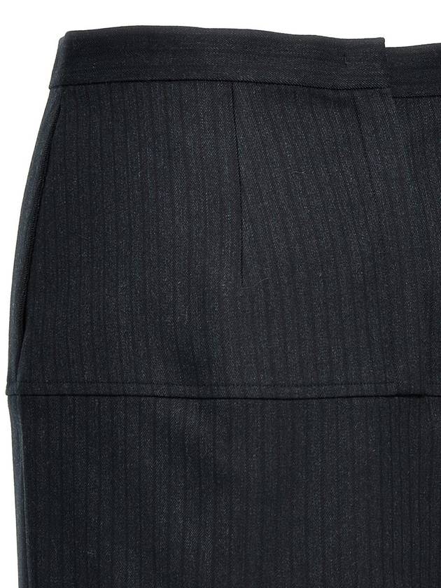 Pinstripe Wool Pencil Skirt Black - FENDI - BALAAN 5