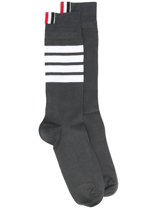 Men's Diagonal Stripe Mid Calf Socks Dark Gray - THOM BROWNE - BALAAN 1