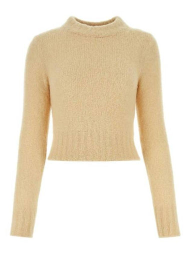 Crew Neck Knit Top Vanilla - AMI - BALAAN 1