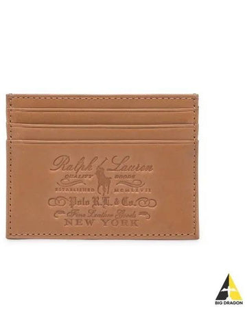 Billfold Cow Leather Card Case Beige - POLO RALPH LAUREN - BALAAN 1