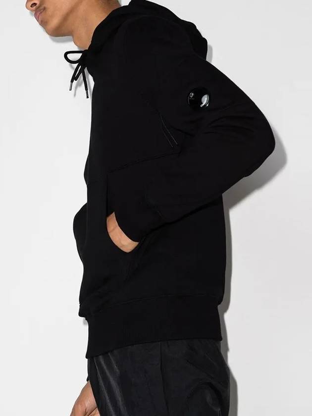 Men's Lens Wappen Fleece Hoodie Black - CP COMPANY - BALAAN 3