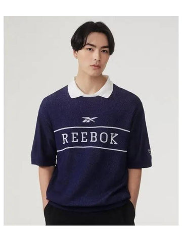 Vector short sleeve knit collar tie dark navy - REEBOK - BALAAN 1