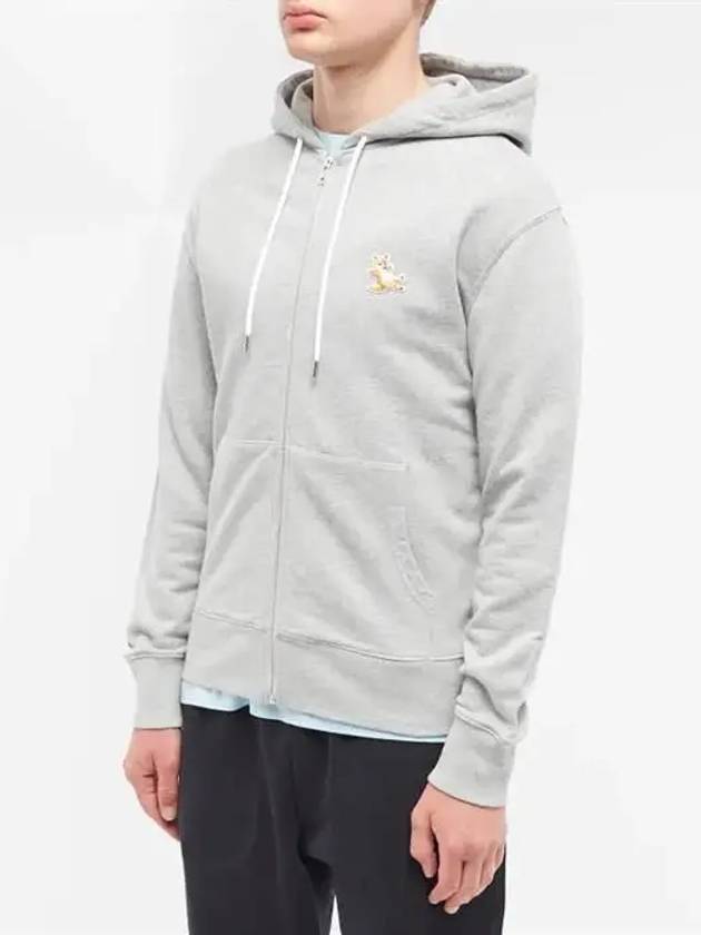 Chillax Fox Patch Hooded Zip Up Grey Melange - MAISON KITSUNE - BALAAN 3