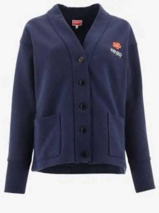 Boke Flower Cotton Cardigan Navy - KENZO - BALAAN 2