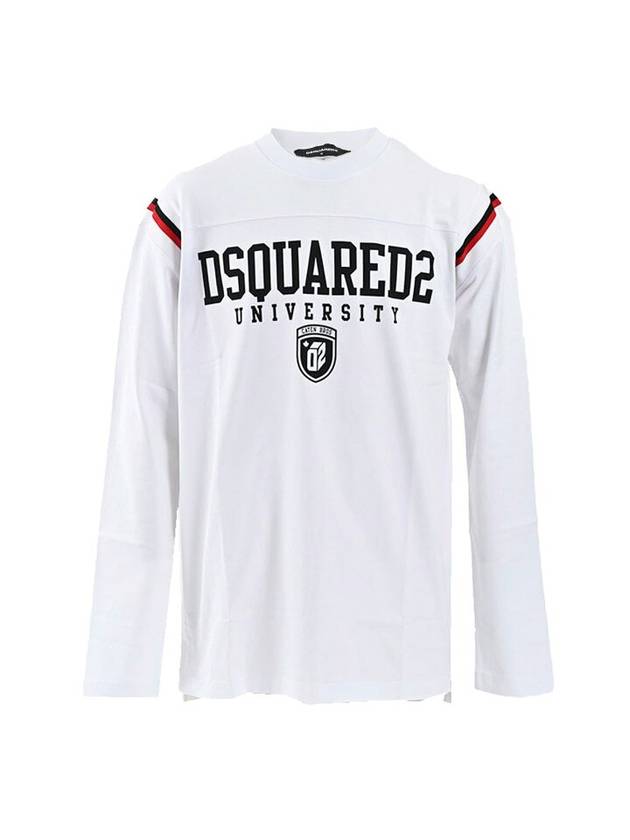 Varsity Fit Long Sleeve T-Shirt White - DSQUARED2 - BALAAN 1