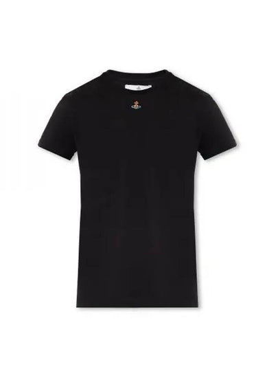 Embroided ORB Peru Short Sleeve T-Shirt Black - VIVIENNE WESTWOOD - BALAAN 2