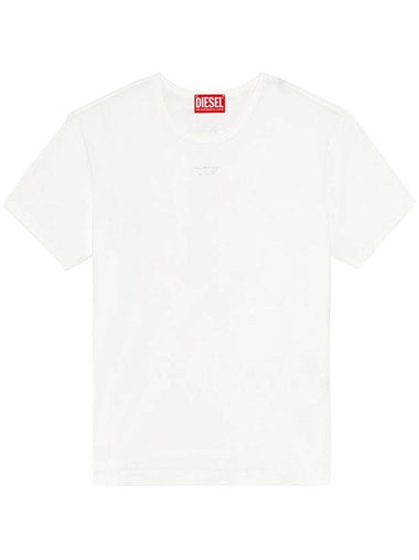 Uncutie Cubic Logo Short Sleeve T-Shirt White - DIESEL - BALAAN 1