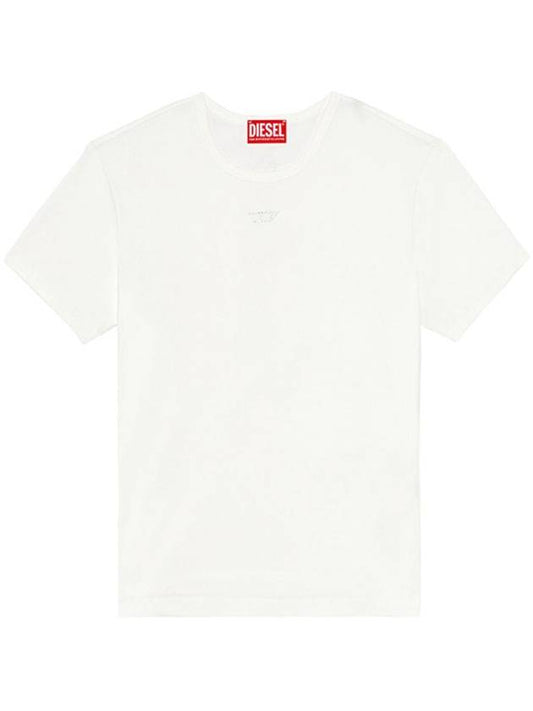 Uncutie Cubic Logo Short Sleeve T-Shirt White - DIESEL - BALAAN 1