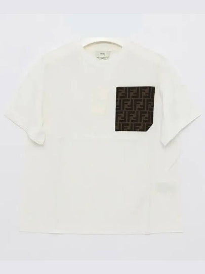 Kids Pocket Short Sleeve T-Shirt White - FENDI - BALAAN 2